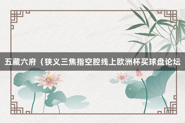 五藏六府(狭义三焦指空腔线上欧洲杯买球盘论坛