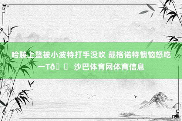 哈滕上篮被小波特打手没吹 戴格诺特懊恼怒吃一T😠沙巴体育网体育信息